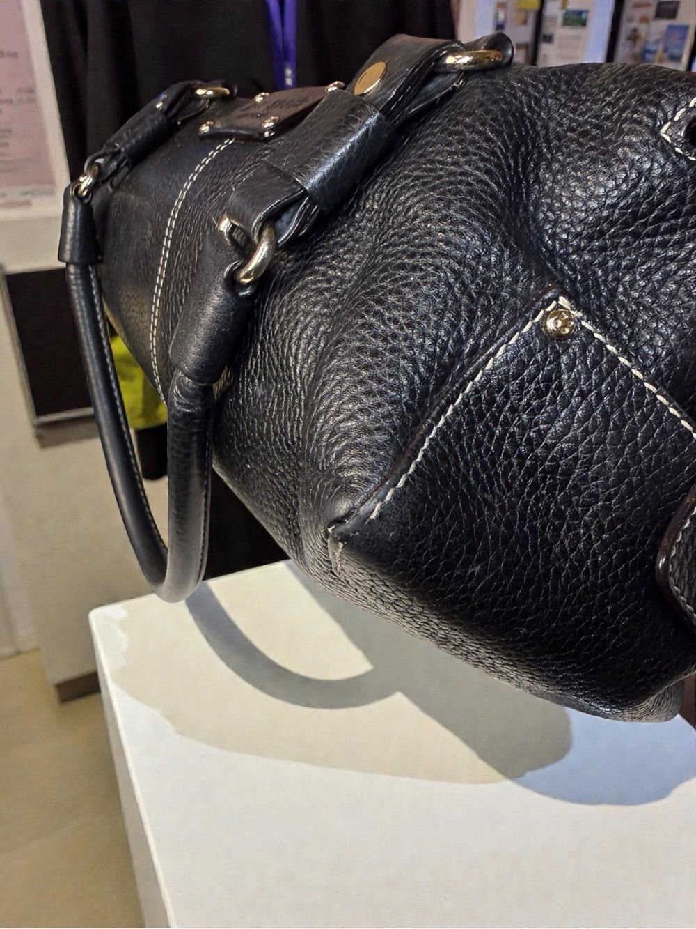 Vintage 🖤♠️ Kate Spade Cami Foster Black Pebbled Leather Barrel Bag Y2k - IYKYK🦄 - Picture 9 of 15